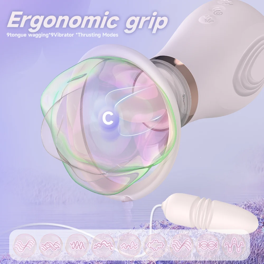 S-hande 3 in 1 Removable Rose Toy Sex Girl love Egg  Rose Vibrator Sex Toys Nipple Clitoral Licking Tone