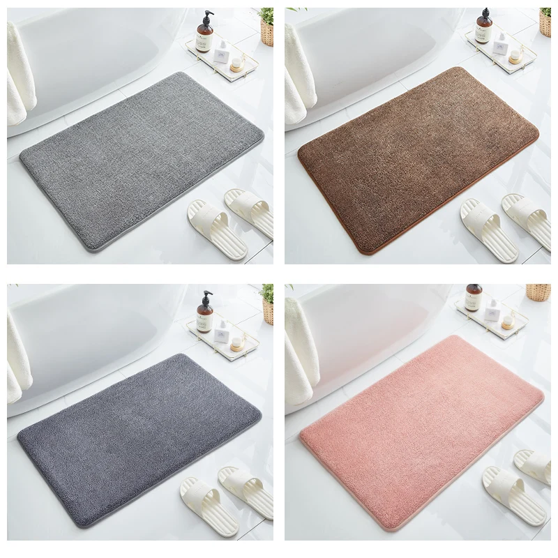  Super Absorbent Water Fast Dry 100% polyester Flooring Rug Non-slip Carpet Bath Play Rubber Door Mat details