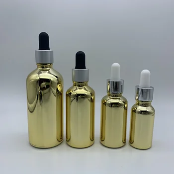 Free Sample Silk Screened Print Logo On European Quality Premium Dubai Essential Oil Bottle Perfume Gold 1oz 2oz 3.3oz