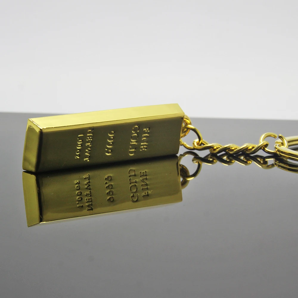 Gold Plated Bullion Bar Key Ring - Perfect Gift or Souvenir