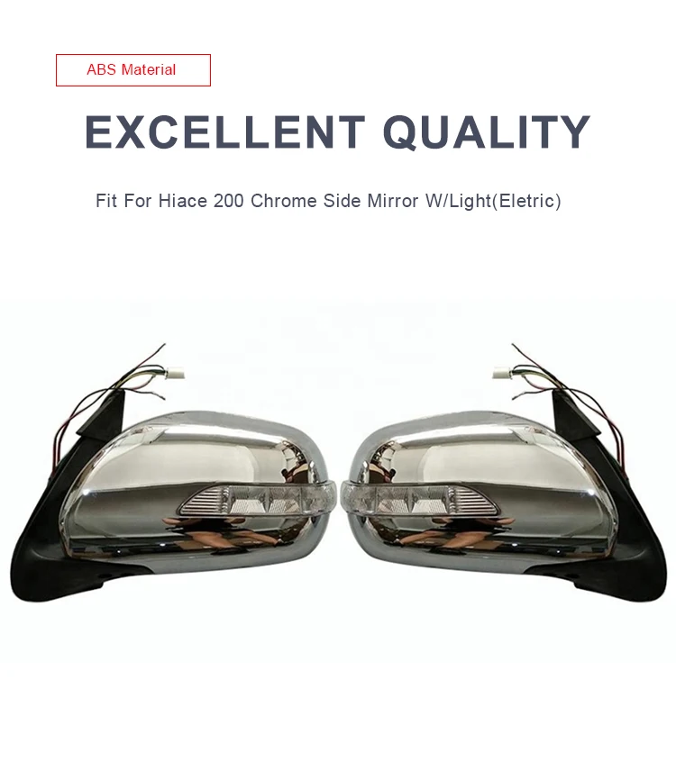 Sunlop New Model Hiace Body Parts 000481 Side Mirror With Light