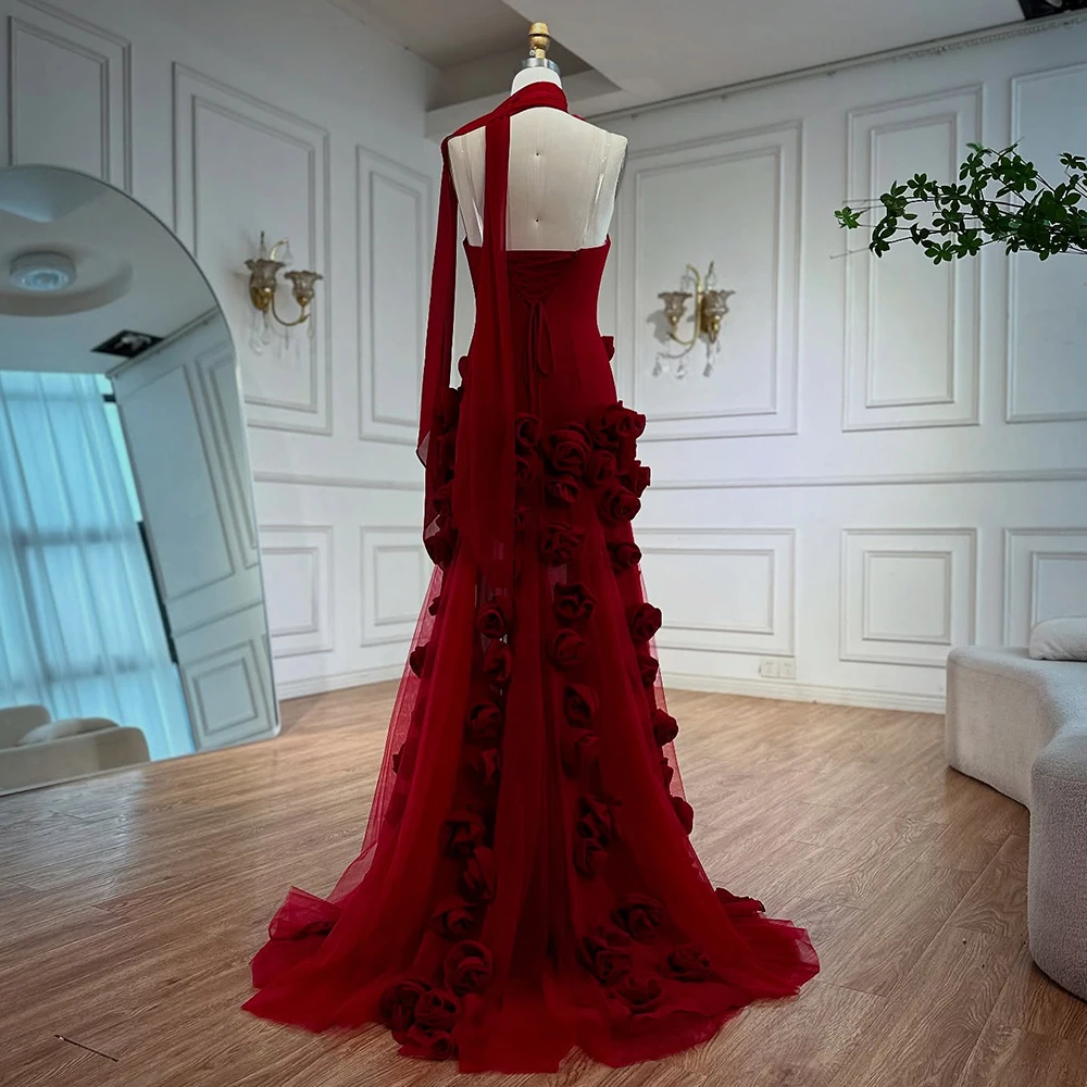 chinese dress ladies Red Sequins Shimmery Strapless Plunging Mermaid Prom Dress main image 1