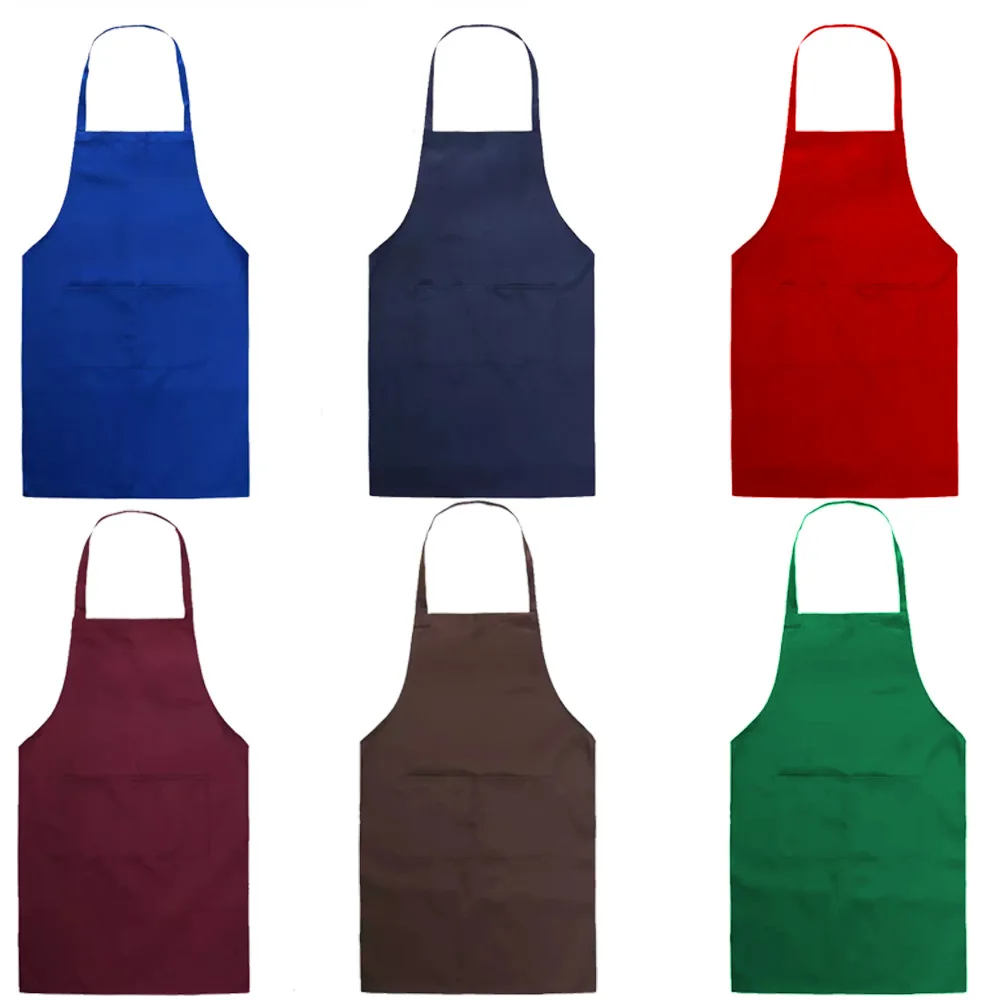 Custom Logo Oilproof Waterproof Polyester Kitchen Apron Hang Neck Chef 