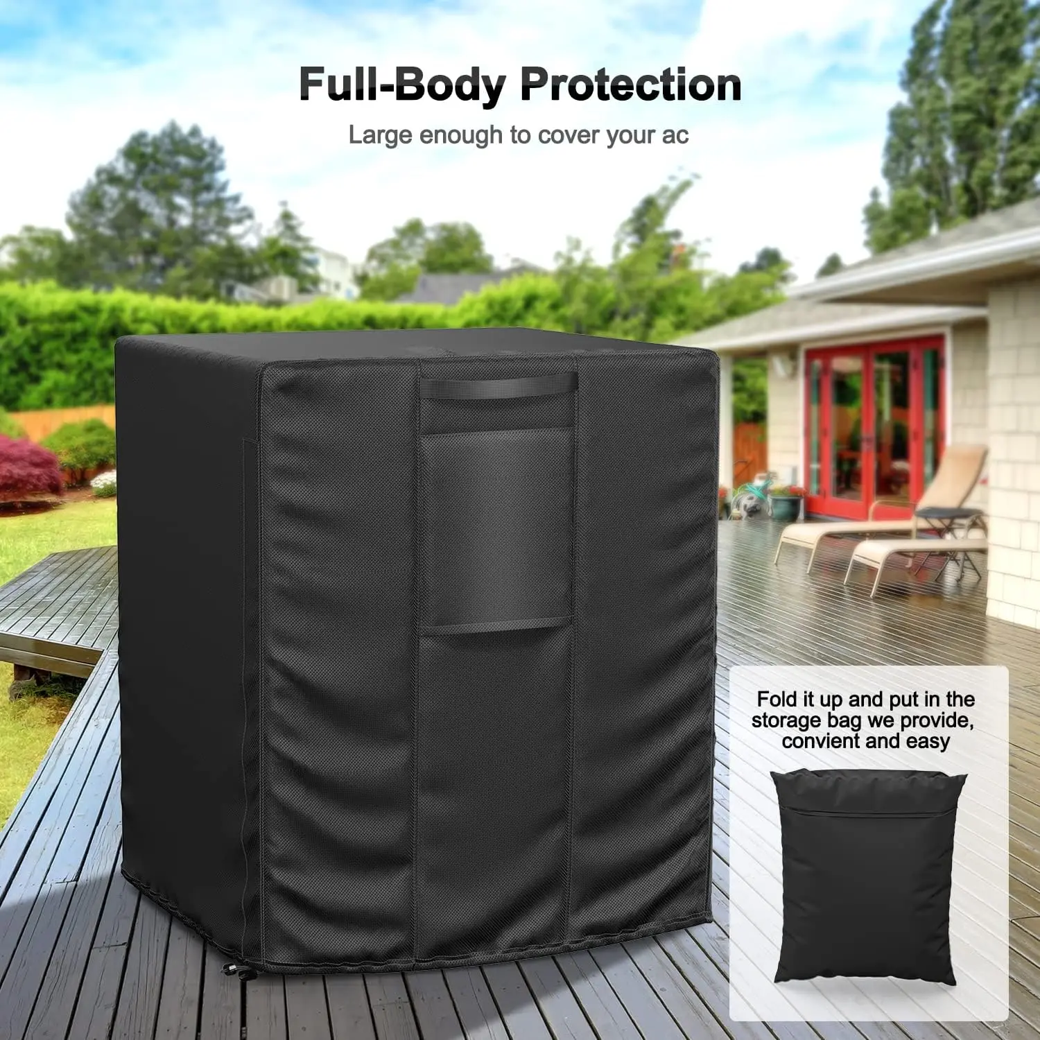 Крышка кондиционера, наружная крышка хорошего качества, полиэстер, наружная Водонепроницаемая Пылезащитная