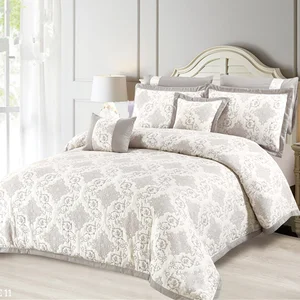 King Size Three-Layer Jacquard Comforter Set Wholesale Factory Cotton with Geometric Pattern Woven Technics