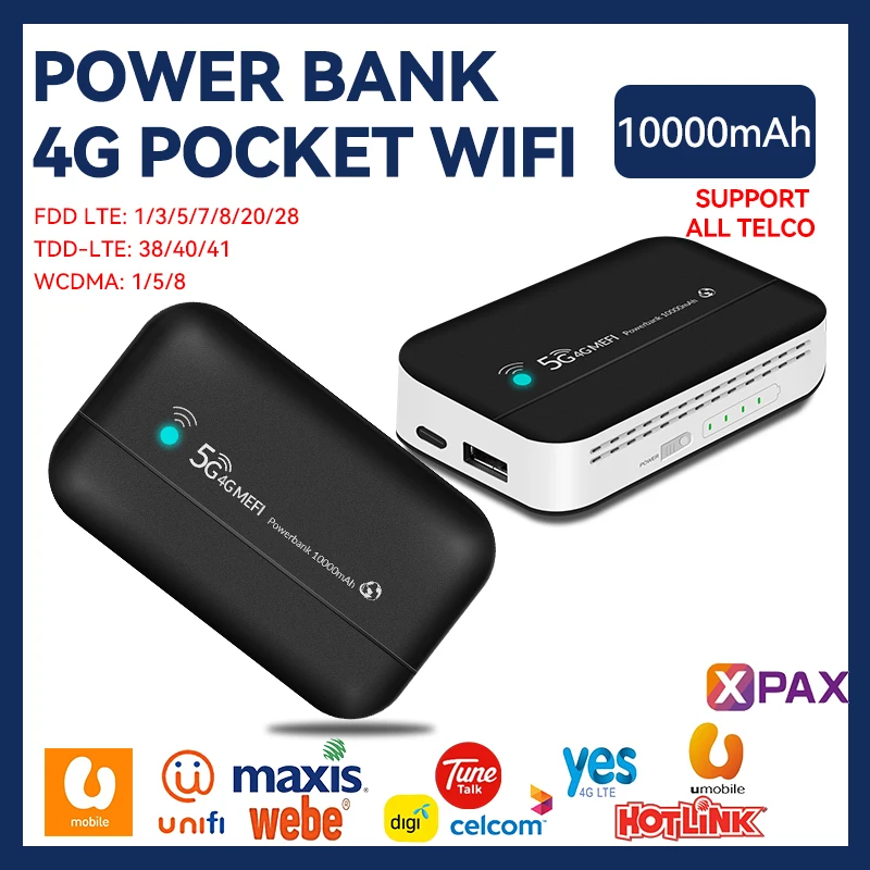 Router 4G WiFi Portatile PW100 – Hotspot Con Batteria 10000mAh Per 10 Utenti