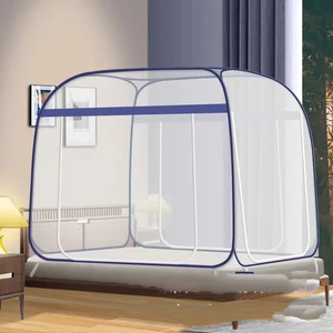 Square Top Large Space Yurt Mosquito Net for Adult Room Decoration Mosquito Net Bed Tent Curtain With Frame Home Bedroom Decor