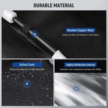NEEWER 15.7"x15.7" Quick Setup Foldable Softbox Square With Diffusers/Honeycomb Grid/Bag, Bowens Mount Compatible With Godox detail image