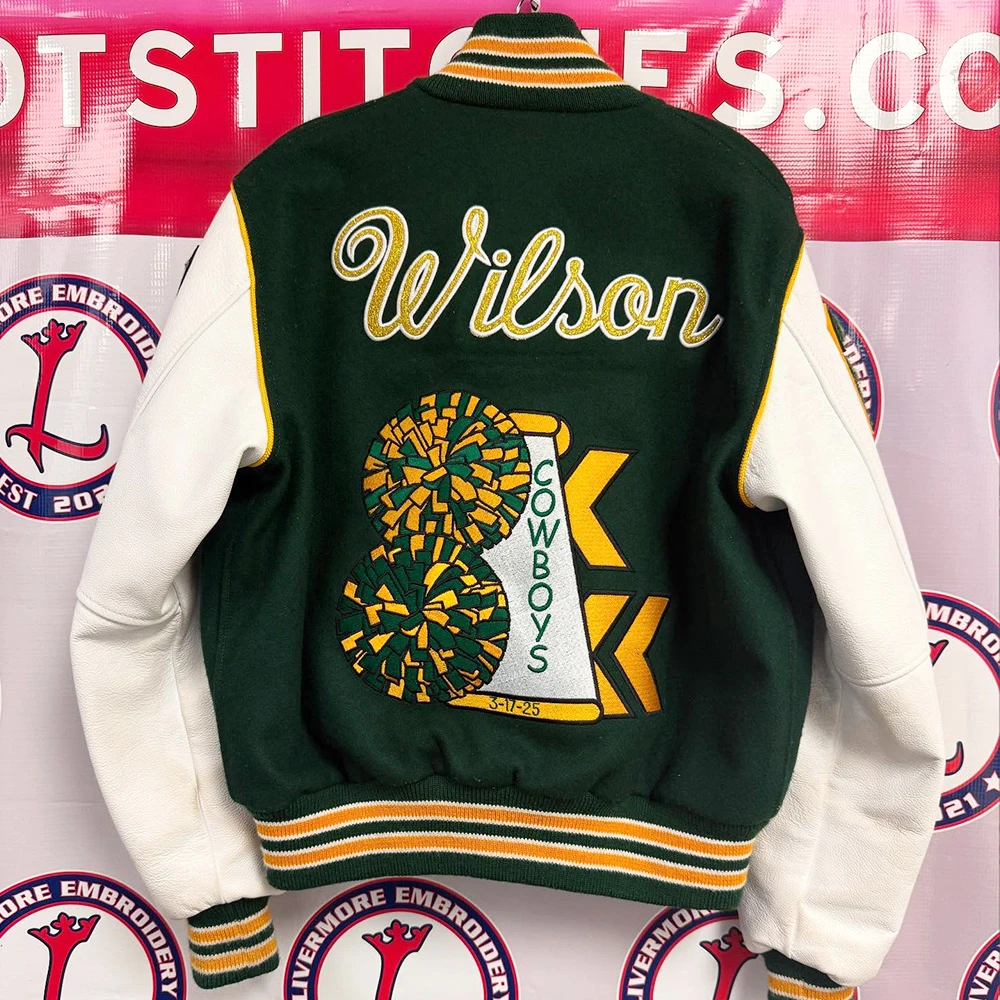 DCY Custom Cheerleading Jacket Wool Leather Letterman Jacket Varsity Letter Jack