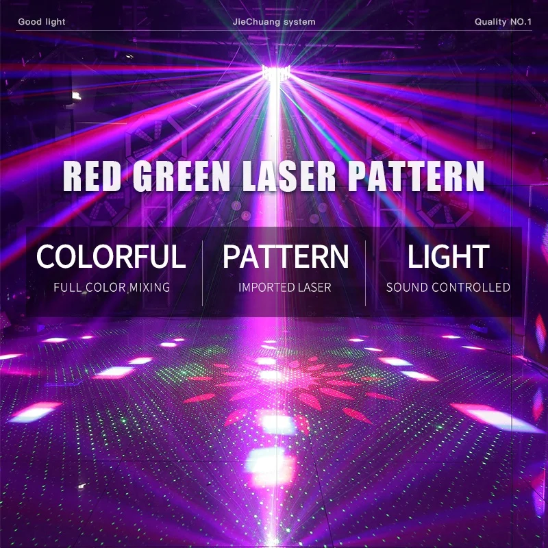 JCLIGHT Disco LED Effect Laser Stage Lights - 4 Layer RGBW