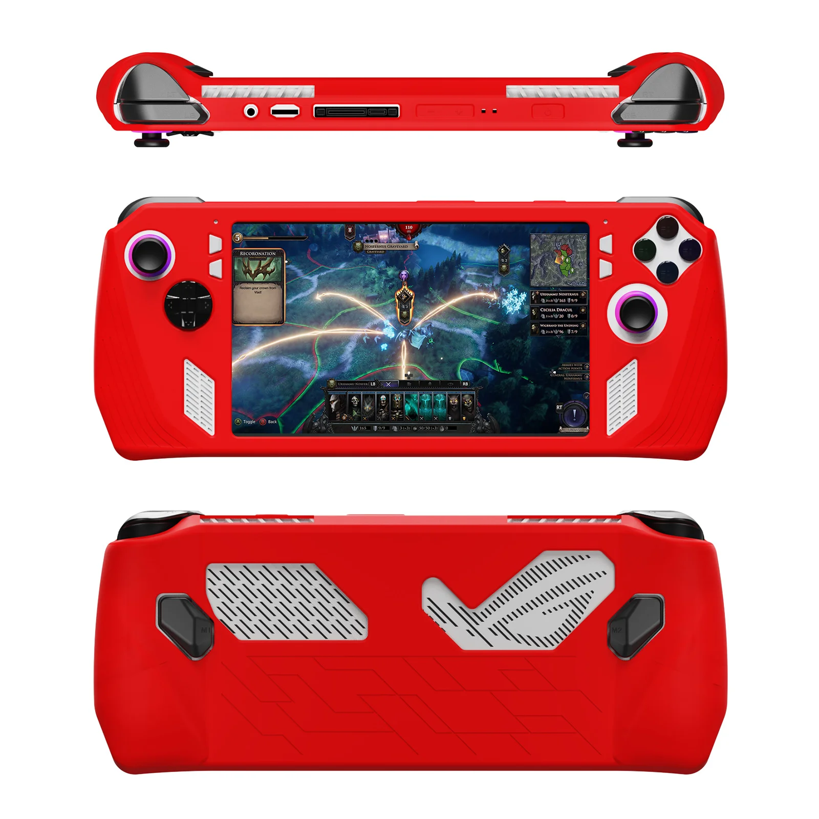 Laudtec LX377 Funda protectora portátil con protección completa, funda de silicona antideslizante y anticaídas para ROG Ally