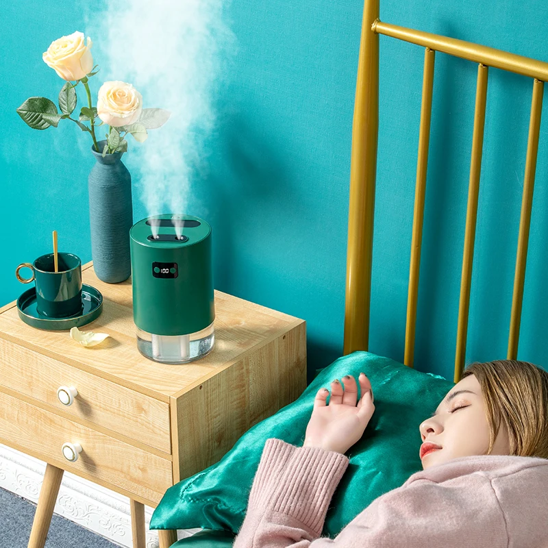 2 in 1 Smart Auto Telescopic Mist Cooler Fan Humidifier Usb Blower air Cooling Mini Rechargeable Table Fans with Remote Control