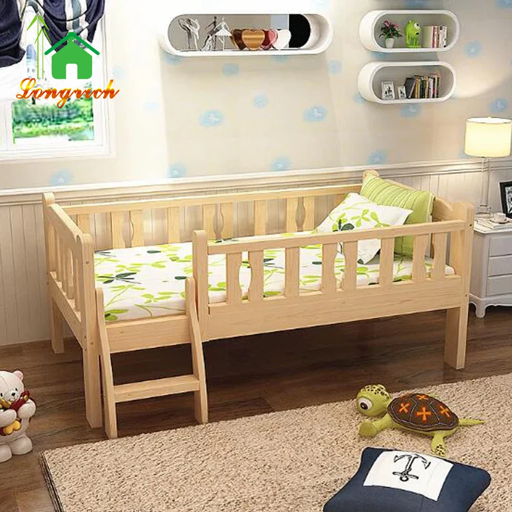 Bedroom Full Size Wooden Kids Teens Toddler Cabin Daybed Twin Modern European Floor Platform Bed Fence Guardrails Door School