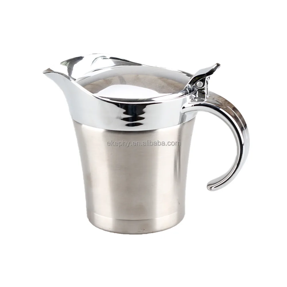 Stainless Steel Double Insulated Sauce Jug With Hinged Lid,,Dishwasher ...