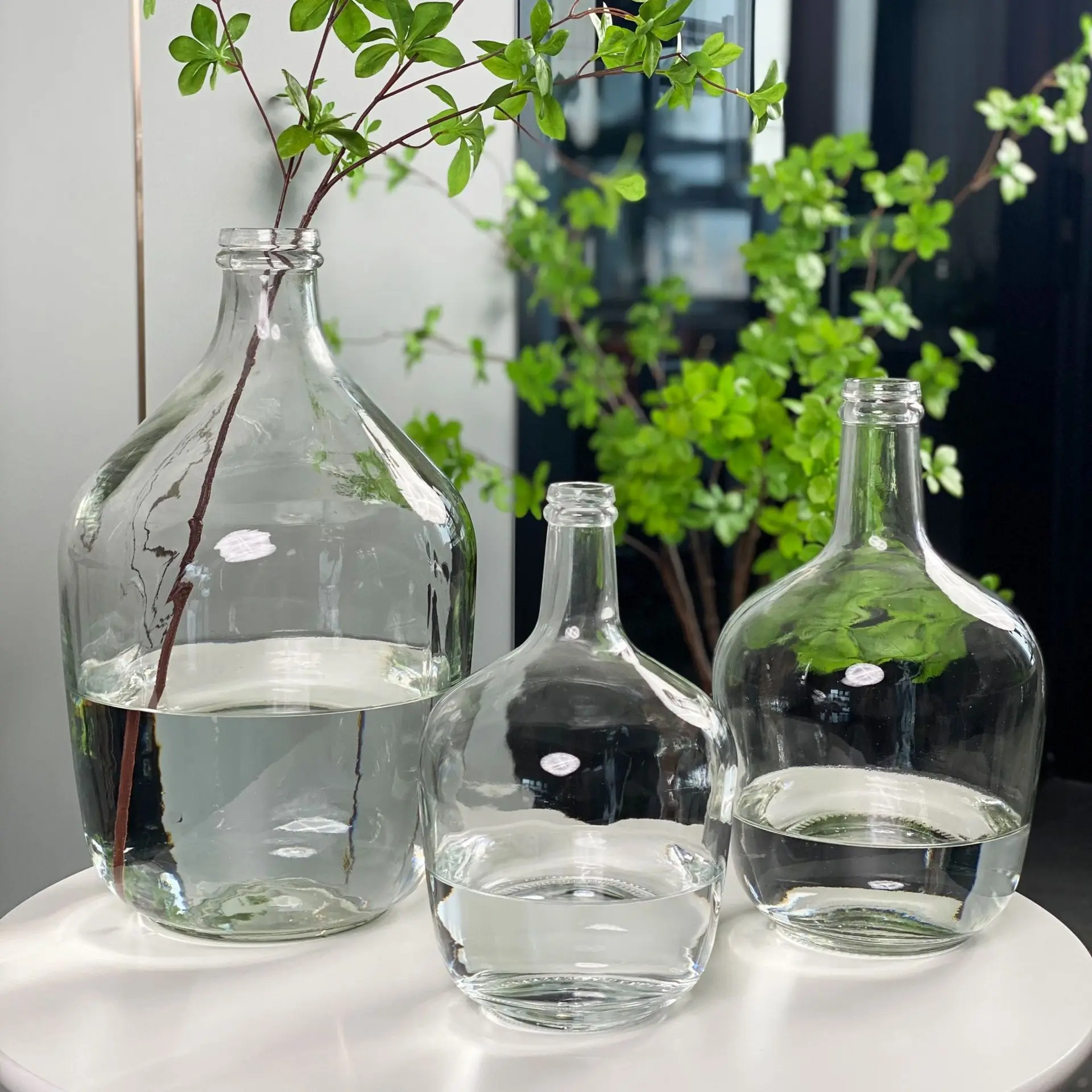 Recycled Glass Demijohn Vases