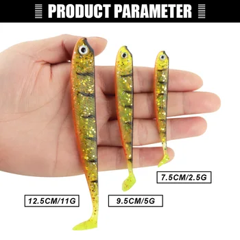 Spinpoler Soft Plastic Bass Artificial Bait Fishing Lures Paddle T Tail Swimbait Shad Fishing PVC 75mm 95mm 125mm Crankbait – Soft Lure – view 4