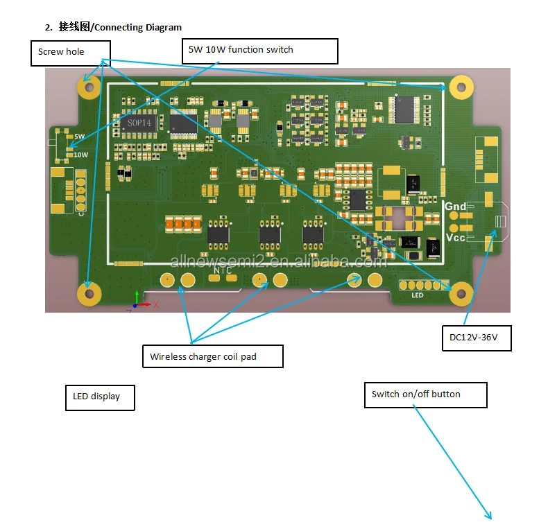 One-Stop Supply High quality 3-coil DC9v-12V-24v-36V 5W/10W/15W mobile phone wireless quick charging for truck bus BUS