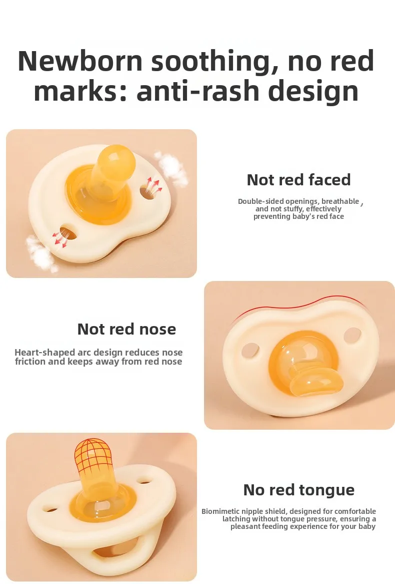 Popular Baby Pacifier - Super Soft Material - Free of BPA - Breast Milk Imitation Nipple - With Handle - Helps with Sleep factory