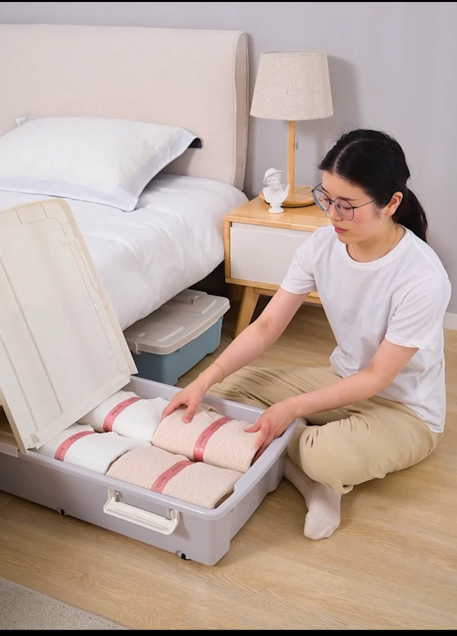 Large Plastic Storage Boxes Under Bed Foldable Storage Box Household