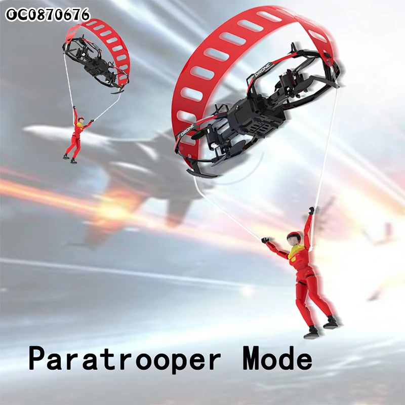 2in1 2.4G Remote Control Parachute Flying Toys Mini Rc Quadcopter Drone Kit