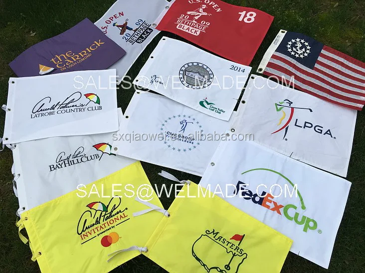 Customized Logo Golf Event Pin Flags Lpga Golf Flag With Embroidery For