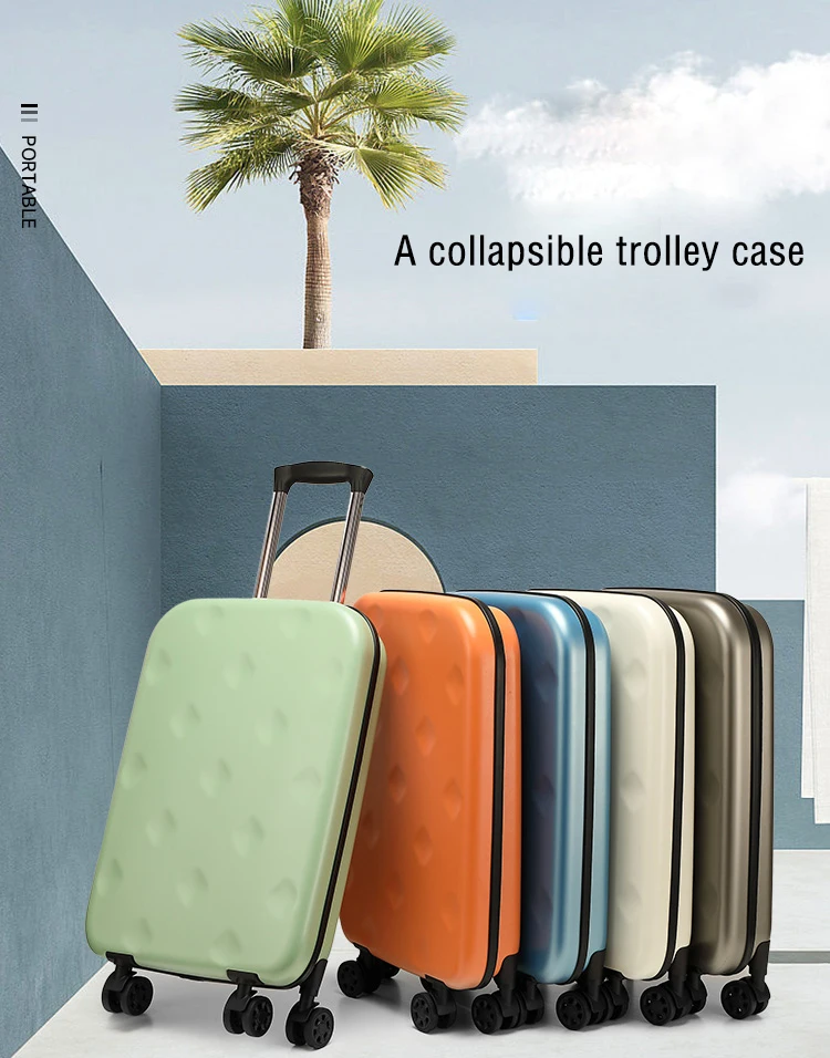 New Design 4 Wheels Foldable Luggage Trolley Case Folding Suitcase