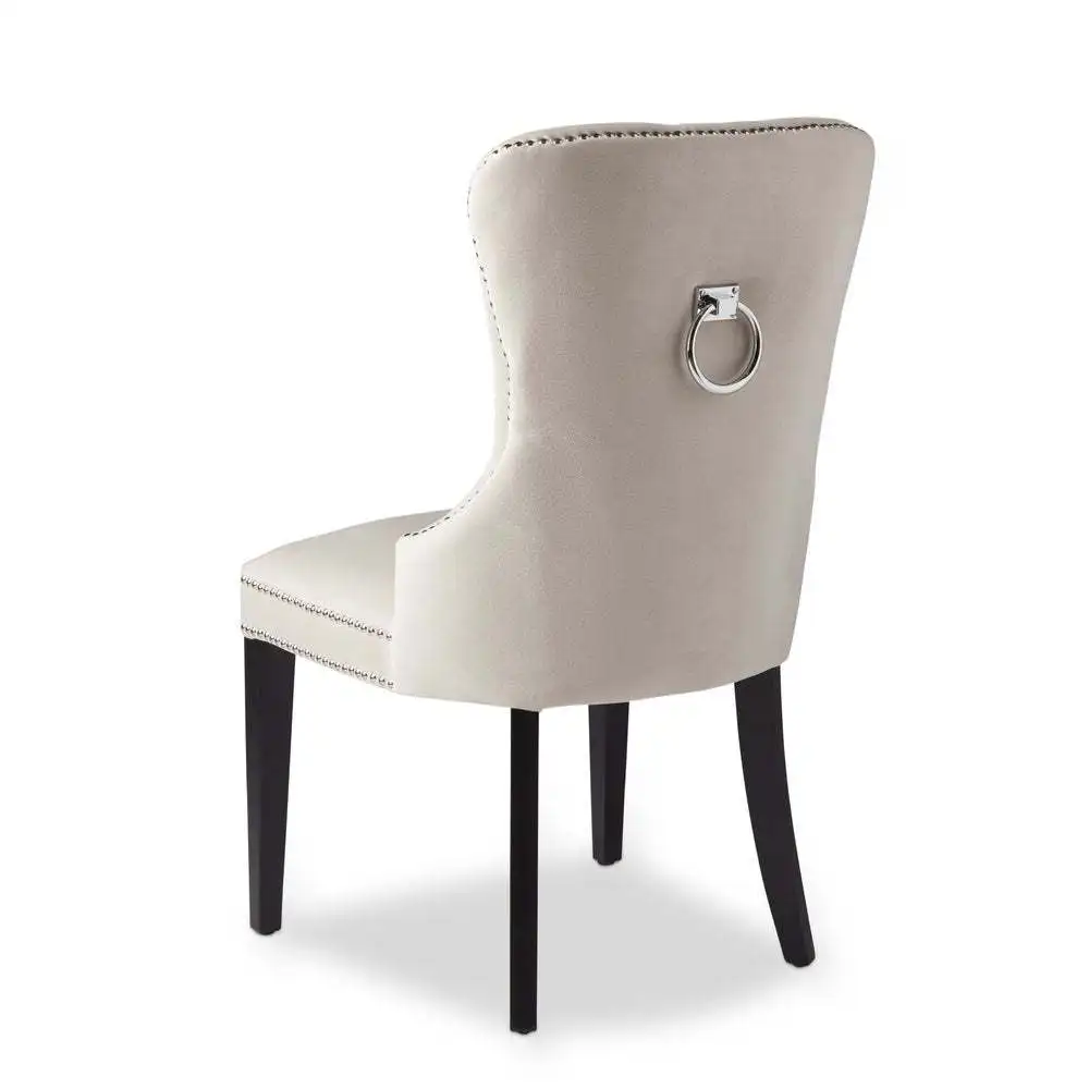 American Style Wooden Furniture Upholstered Fabric Tufted Back Dining Room Chair