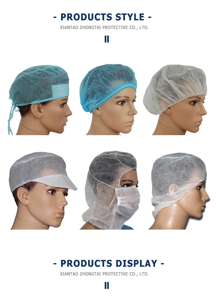 Medical Disposable Pp Surgical Cap Doctor Nurse Bouffant Cap Non Woven
