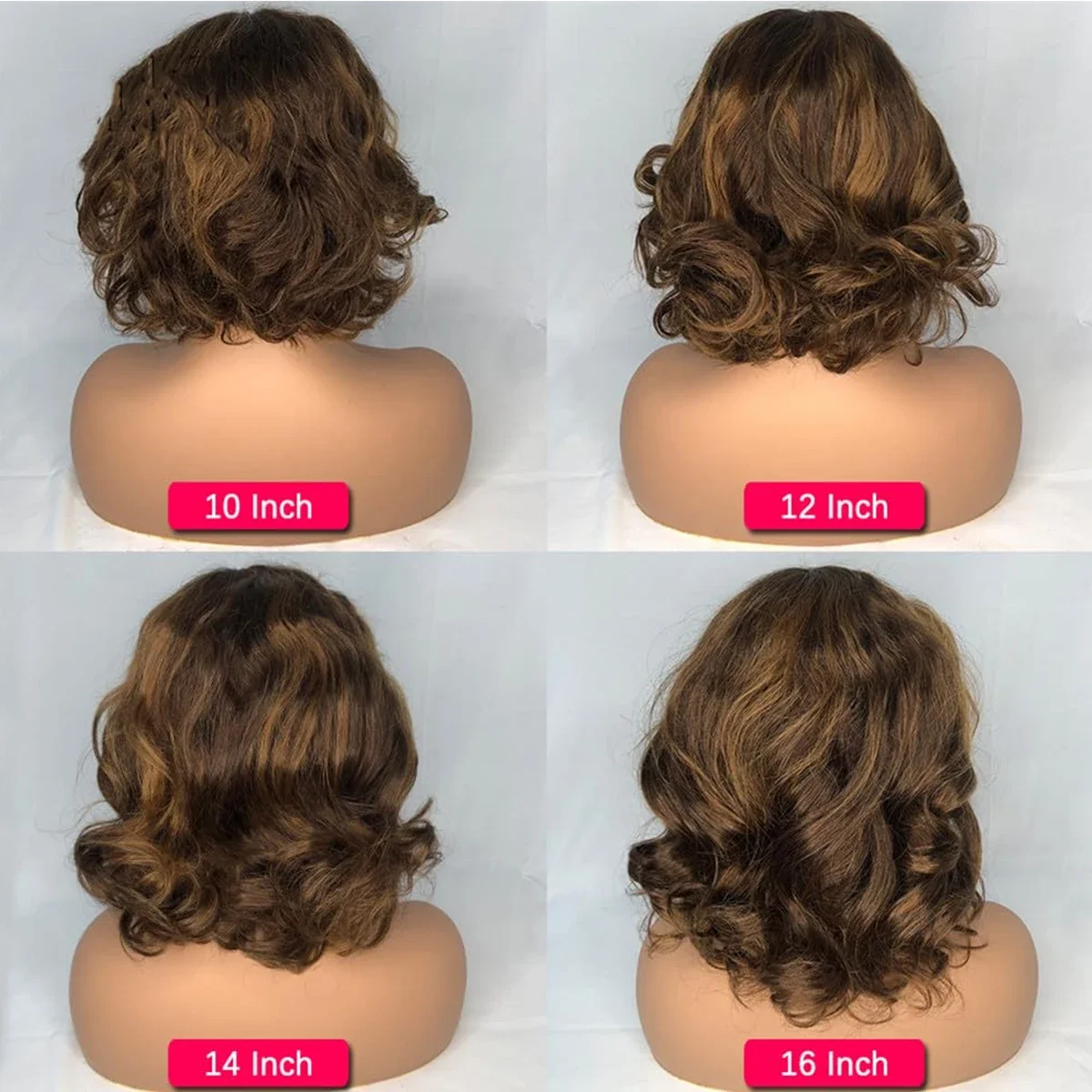 Body Wave Ombre Bob Wig Remy Human Hair T Part Lace Wig P4 30 13x5x1 180% Density_voghion.com