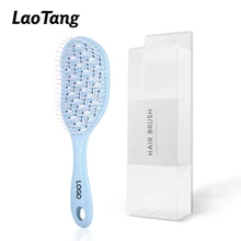 Best Selling Reusable Hollow Shampoo Comb Soft Paddle Cushion Vent Long ABS Handle Waterproof Compact Nylon Scalp Massager Hair