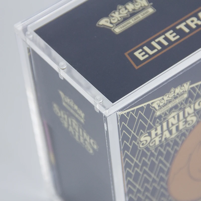 Custom Clear UV-Resistant Pokemoned Elite Trainer Box Protective Case Acrylic ETB Display Case with Finger Hole