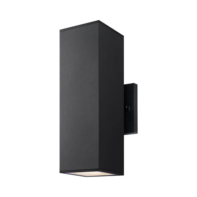 ETL Listed Modern Outdoor Wall Light with Aluminum Rectangular Tube Garden Light Matte Black