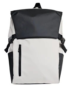 900D Vinyl Waterproof Backpack Travel Laptop Backpack Durable Straps Multiple Pockets Polyester 20-37L Capacity Gray Casual