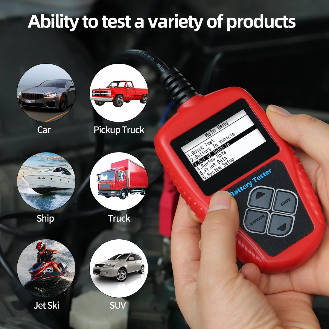 Quick test of Battery Status Short Circuit protection Automatic Temperature Compensation High Precision Battery Tester with Usb