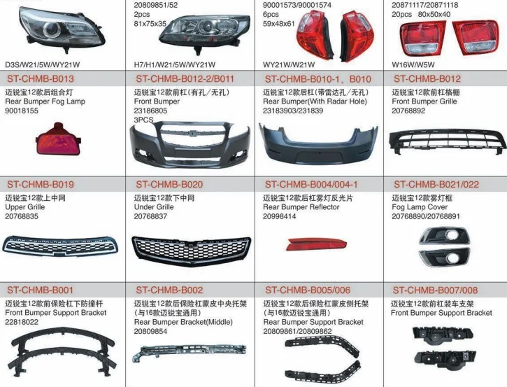 MALIBU 2012 2017 2019 Car Hood Fender Doors Tail Gate Rear Fender Cars Parts Supplier Auto Body Part Malibu Auto Parts