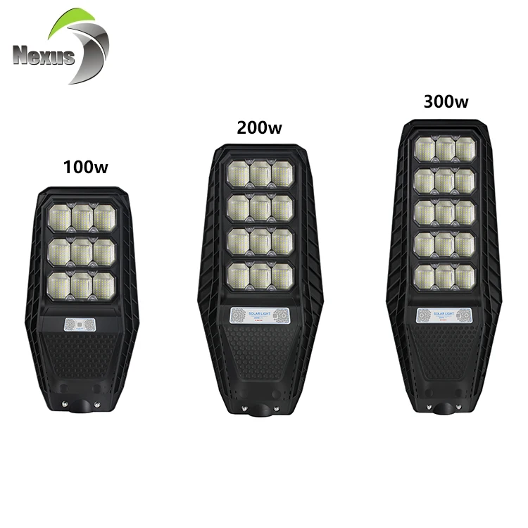 IP65 водонепроницаемый датчик движения 100 Вт 200 Вт 300 Вт Встроенный все в одном Солнечный светодиодный уличный фонарь