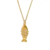 Full diamond koi pendant necklace - Gold