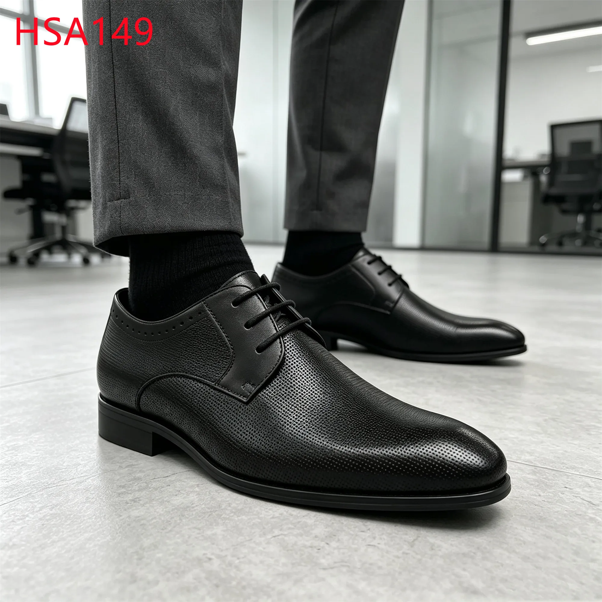 LXG,Wedding Ceremony Fine Dot Perforation Design Fashion Derby Shoes Party-wear Hua Singh Pointed Toe Men Leather Shoes HSA149