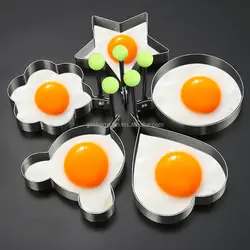 5Style Fried Egg Pancake Shaper Stainless Steel Omelette Mold Breakfast Egg Pancake Sandwich Rings Kitchen Accessories Gadget