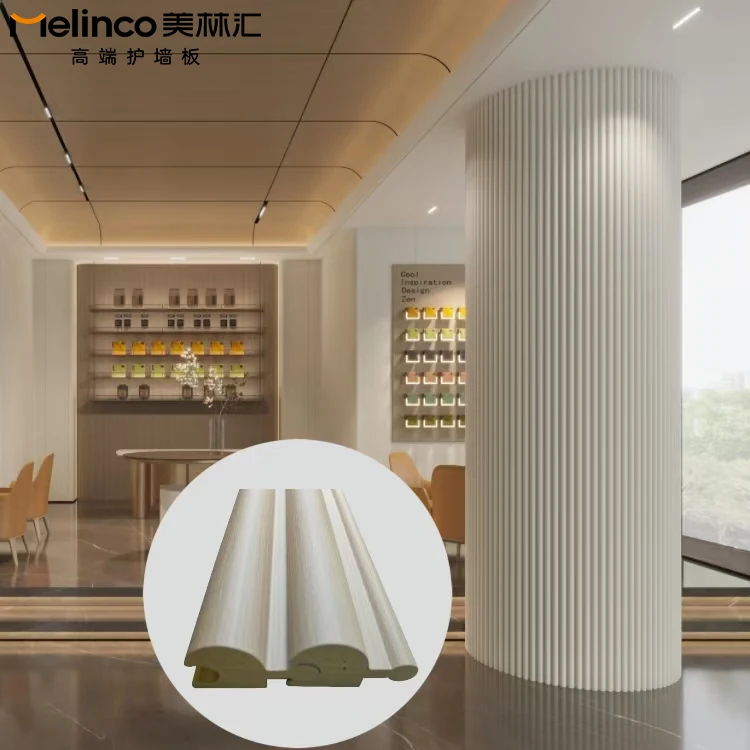 Melinco Wpc Paikut-ikit na Wall Grille Bagong Disenyo Flexible na Baluktot na Pader Interior Design na Pader Baluktot na Solidong Panel PVC