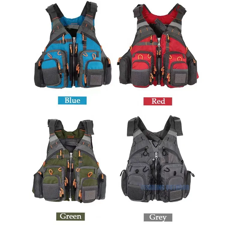 Customized XL Size Multi-Functional EPE Foam Adult Life Jacket Vest Marine Fishing Safety Vests With Pockets