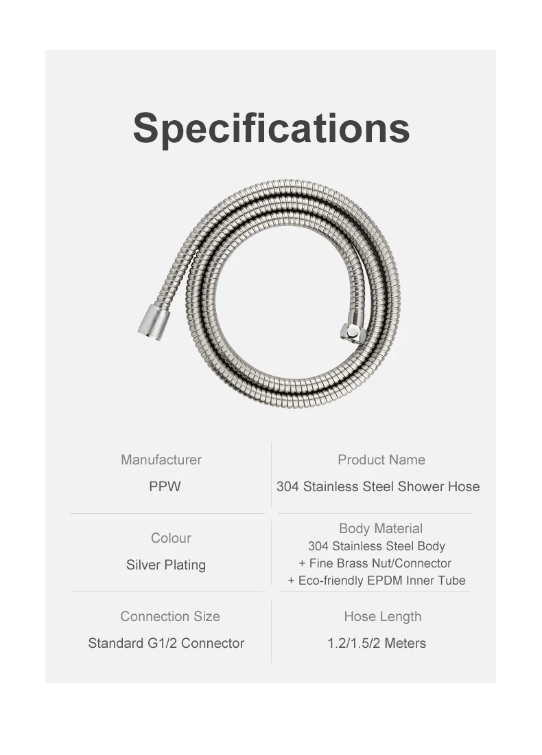 EPDM Hose Stainless Steel Shower Head Hose Flexible Shower Hose Double Lock Shower Hose for Bathroom supplier