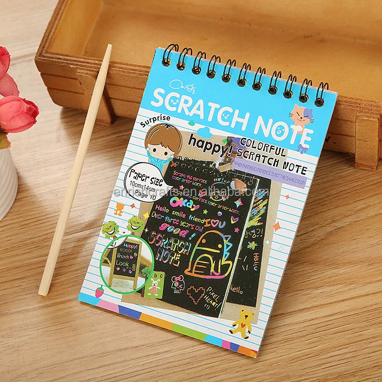 Scratch Note Patterns Scratch Note Pads Art Notebooks Rainbow Scratch Paper with 4 Drawing ...