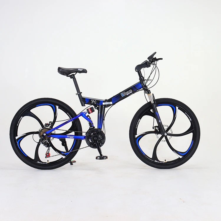 Factory Wholesale 26 Inch Suspension MTB Folding Bicycle Mountain Bike 21 24 27 30 Speed with Disc Brake Cheap and Cool