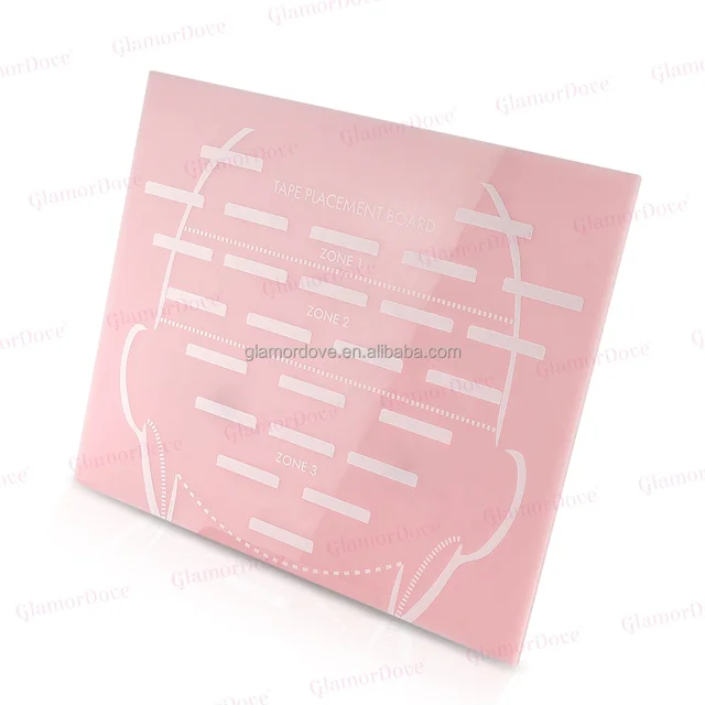 Custom Logo Printing Hair Extensions Tool Pink Color Acrylic Tape in Hair Extension Placement Board Display Holder Dye Plate
