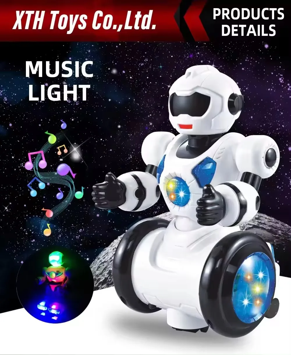 Hot Selling 360 Degree Rotation Intelligent Robot With Light and Music Education Robot for Kids Early Education
