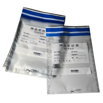 High Quality customized logo printed brand bar code evidence bag factory tamper security plastic bag