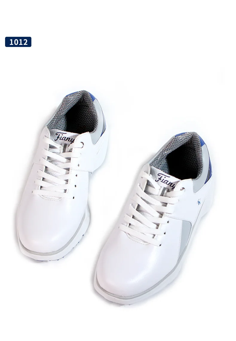 Men's golf shoes waterproof non-slip breathable sports casual white fixed nail microfiber shoes