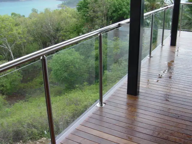 Outdoor Clear Glass Railings with Inox Baluster for Terrace/Balcony details