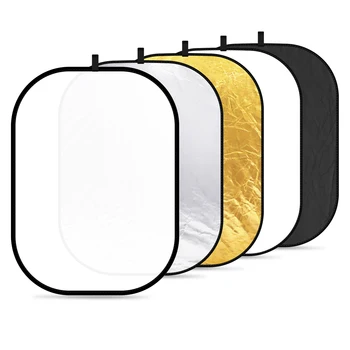 Neewer Portable 5 in 1 59quotx79&quot/150x200cm Translucent/Silver/Gold/White/Black Collapsible Round Multi Disc Light Reflector